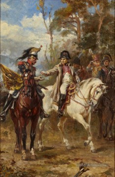 Napoléon à cheval Robert Alexander Hillingford guerre militaire Peinture à l'huile